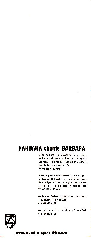 Page 6, livret Bobino et tourne 1965