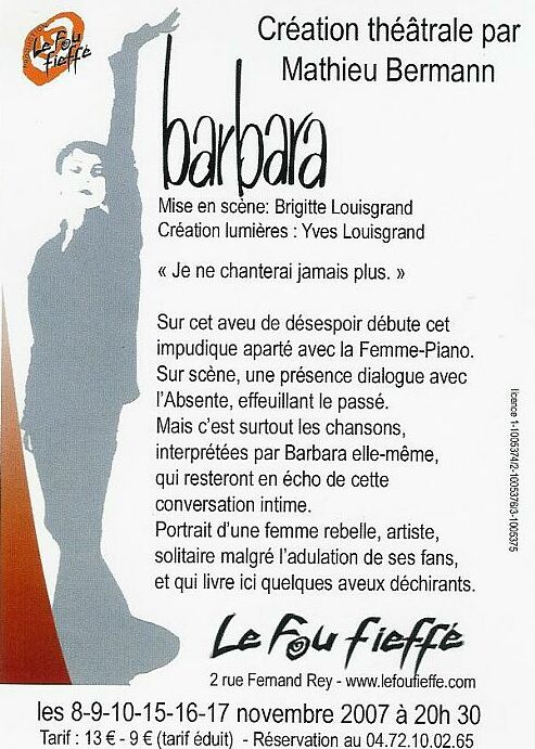 Barbara par Mathieu Bermann, Novembre 2007  Lyon