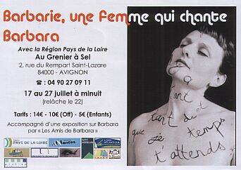 Barbarie une femme qui chante Barbara