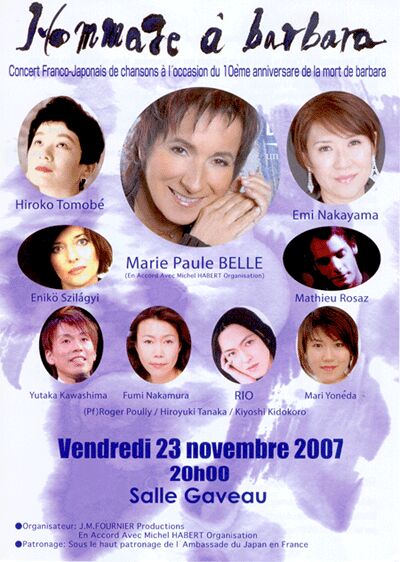 Hommage  Barbara, Salle Gaveau