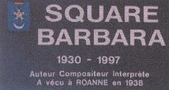 Plaque du square Barbara  Roanne
